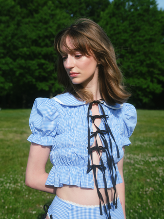 Cassia Top • Cloud Gingham