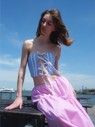 Poppy Skirt • Bubblegum Gingham